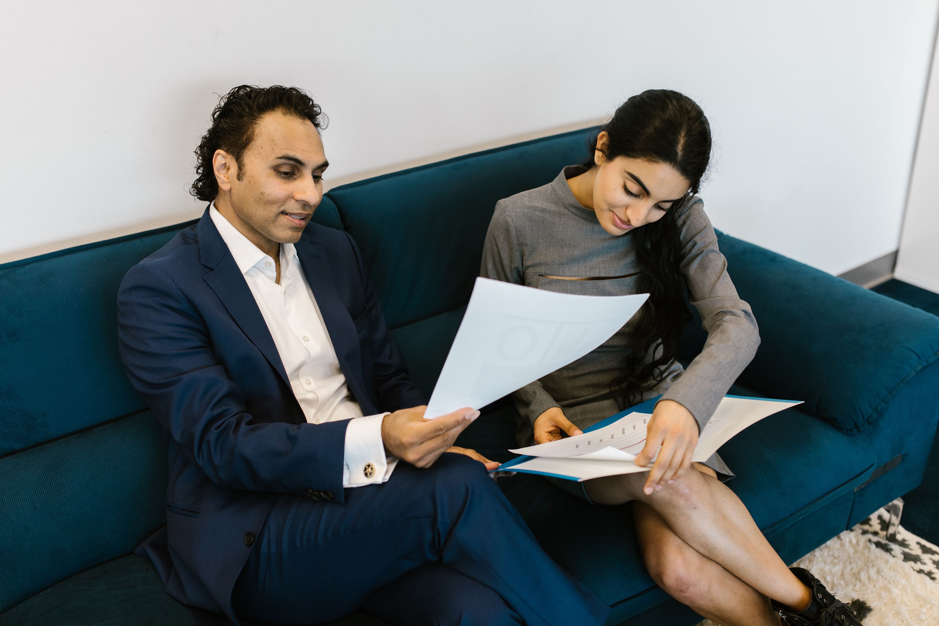Legal professionals reviewing documents