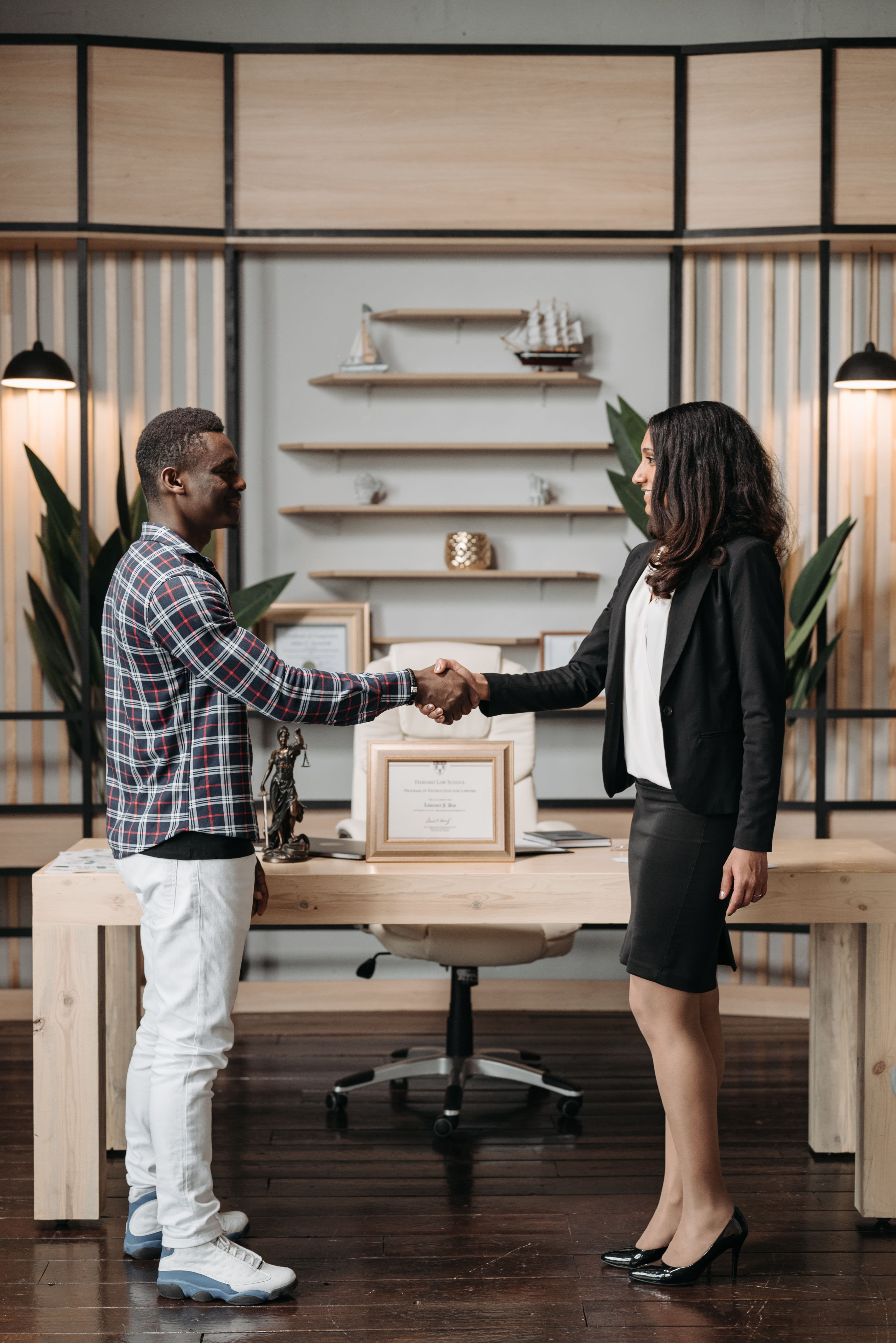 Business handshake at office